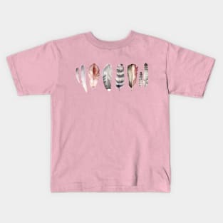 Multicolor Feathers Kids T-Shirt